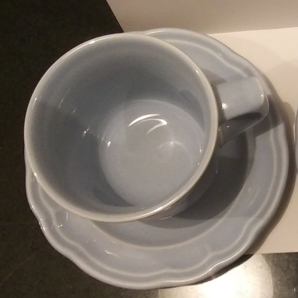 Vintage pfaltzgraff gazebo blue bouquet pattern USA teacup and saucer - Picture 5 of 9